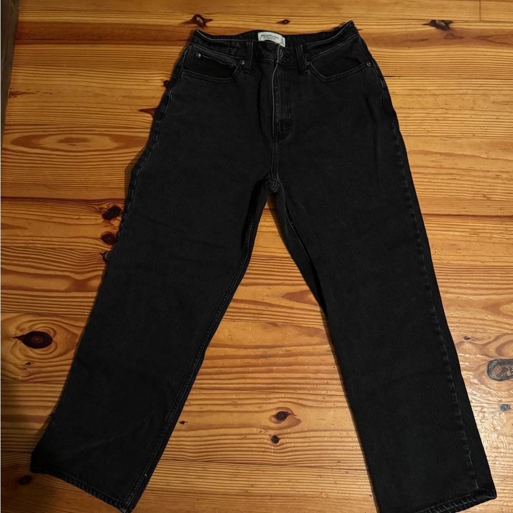 Abercrombie & Fitch Men's Dark Gray Relaxed Jeans